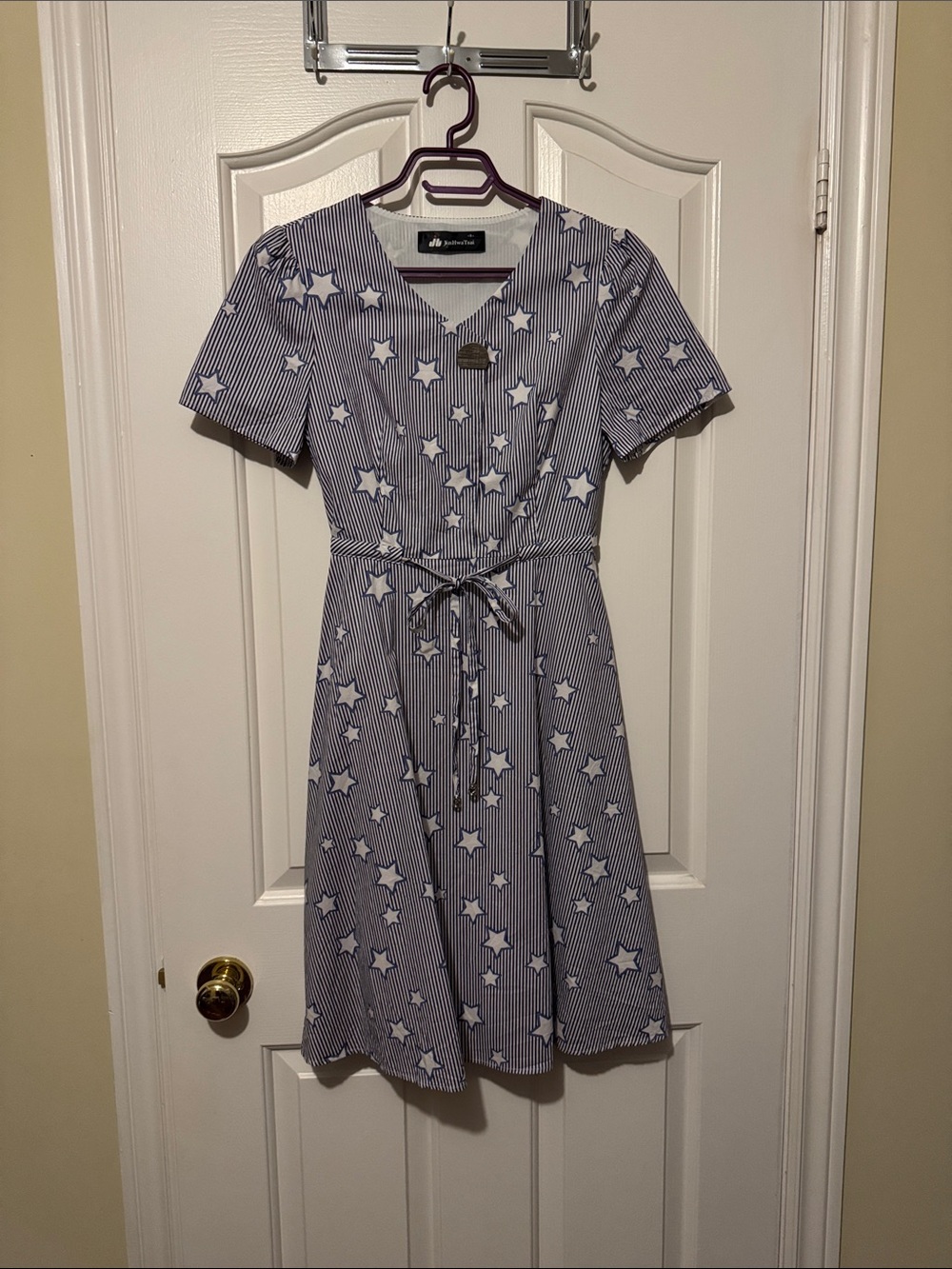 Short Sleeve Dress with Waist Tie